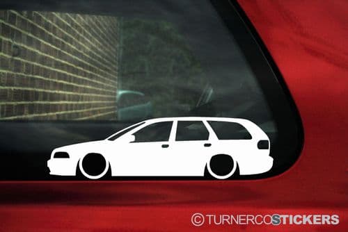 2X Lowered low car outline stickers - for Volvo V40 1st gen, 1997-2004 L843