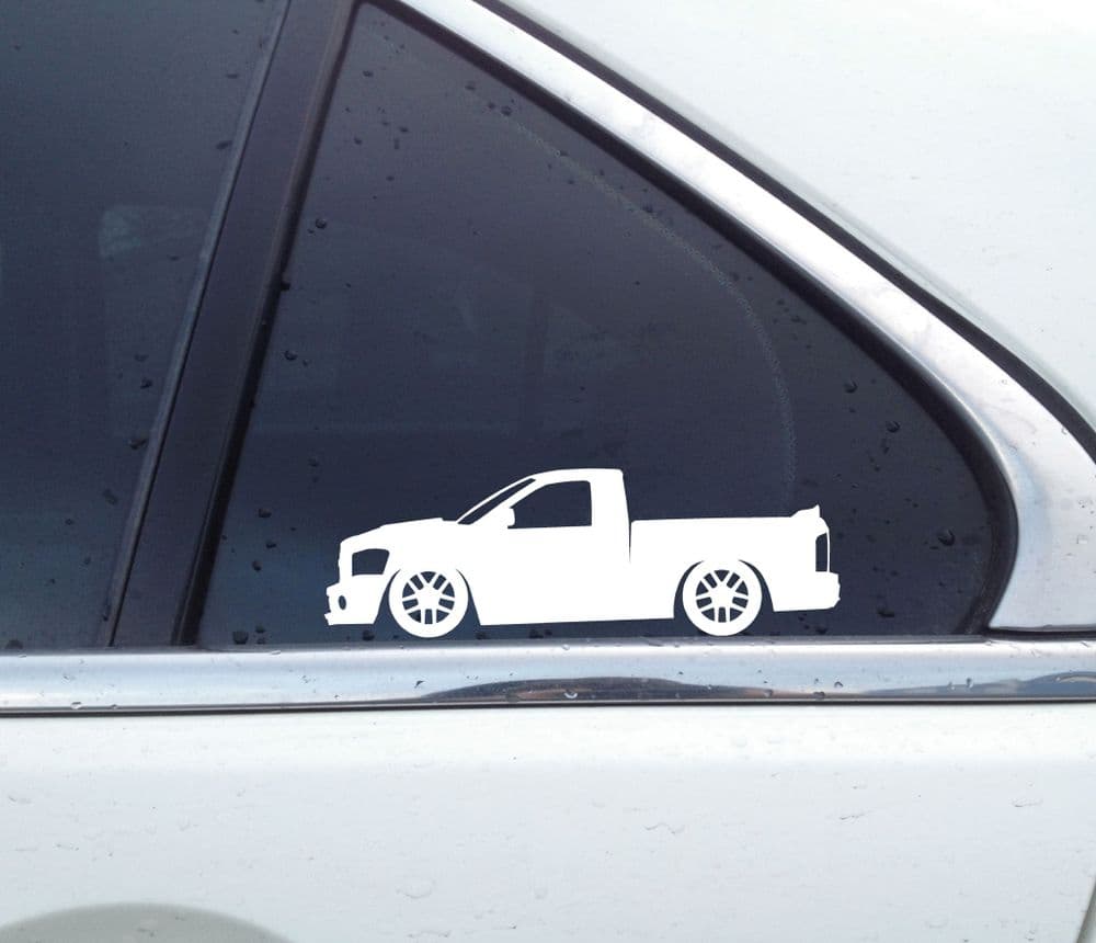 2x Lowered pickup stickers for Dodge Ram SRT10 single cab V10 muscle