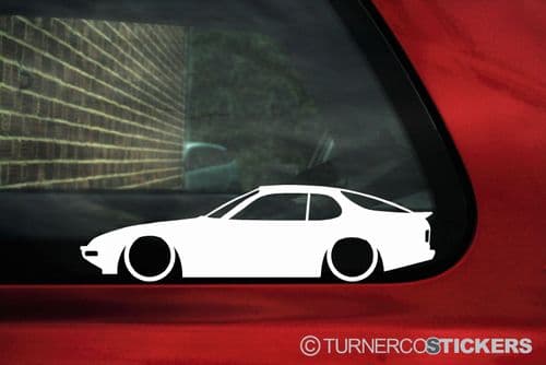 2X Lowered Porsche 924 classic Low car outline STICKERS decal