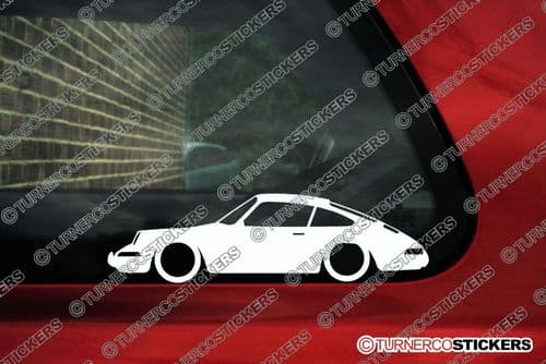 2X Lowered Porsche Classic 911 (1964 -1973) Low car outline STICKERS decal