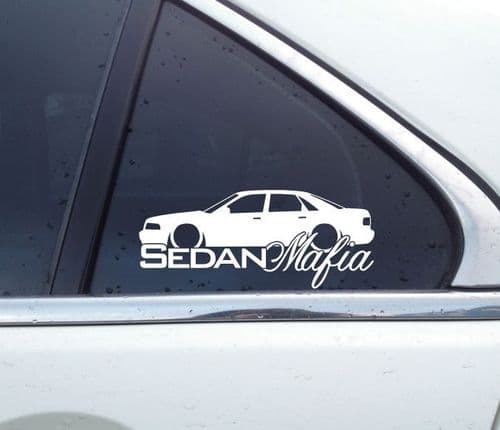 2X Lowered Sedan Mafia car stickers (v2) for Audi A8 / S8 (D2) 1995 -2002