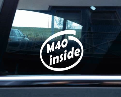 2x M40 inside stickers - for BMW e30,e36,318i, 316i, e34 518i | classic 8v P01