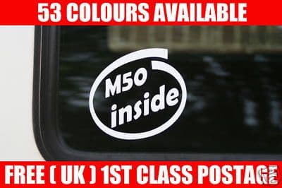 2x M50 inside sticker For BMW e36 320 325i e34 520 525i