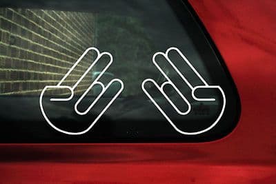2x Shocker Hand Stickers / Decals For JDM VAG Euro & Drift car Scene