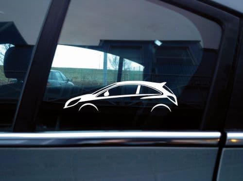 2x silhouette stickers - for Vauxhall / Opel Corsa D VXR OPC | 3-door | tuning S34