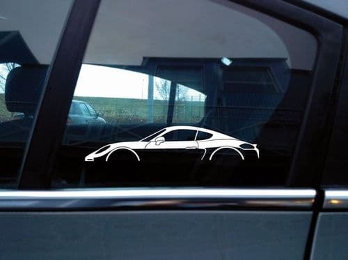2x sports Car Silhouette sticker - Porsche 718 Cayman 2012- (981)