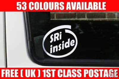 2x SRi inside stickers For Vauxhall Vectra Corsa Astra