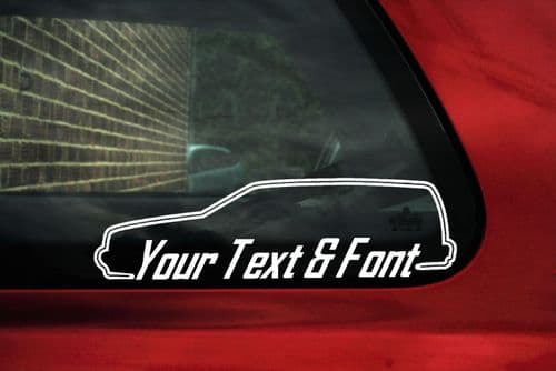 2x Volvo 850 estate T5 Turbo, R, YOUR TEXT custom car surround stickers
