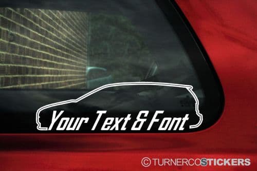 2x Volvo V50 station wagon (2004-2012) Your Text custom surround car Stickers