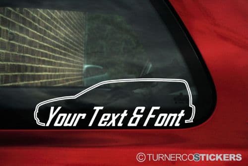 2x Volvo V70 (2nd gen 2000-2007) estate wagon, Your Text custom surround car Stickers