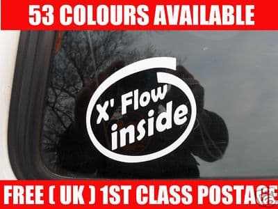 2x X Flow inside stickers For Crossflow engine cars