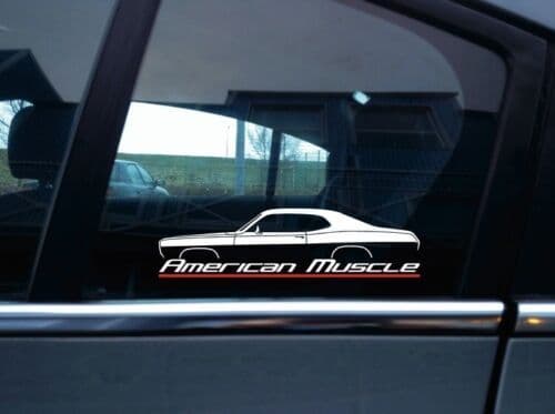American Muscle classic car sticker for 1970 Plymouth Duster version 1