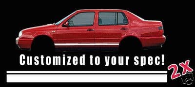 Custom Side stripes stickers Add A text For vw Vento / Golf mk3 Vr6 GTi ...