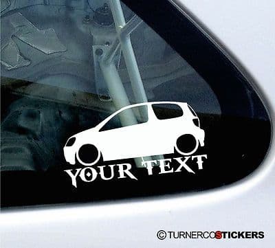 Custom Text - Low Toyota Yaris VVTi Vitz RS Echo 1st Gen car Sticker /Decal