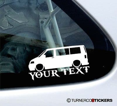 Custom Text LOW Volkswagen T5 Multivan Silhouette Sticker / Decal