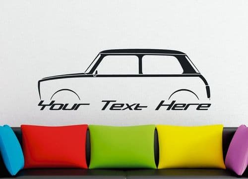 Large Custom car silhouette wall sticker - Classic Mini Clubman / 1275GT
