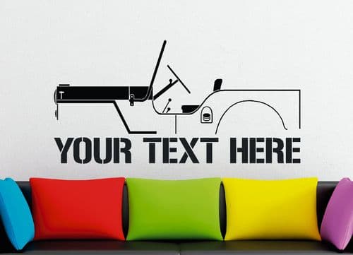 Large Custom car silhouette wall sticker - for 1945 Willys-Overland Jeep CJ-2A