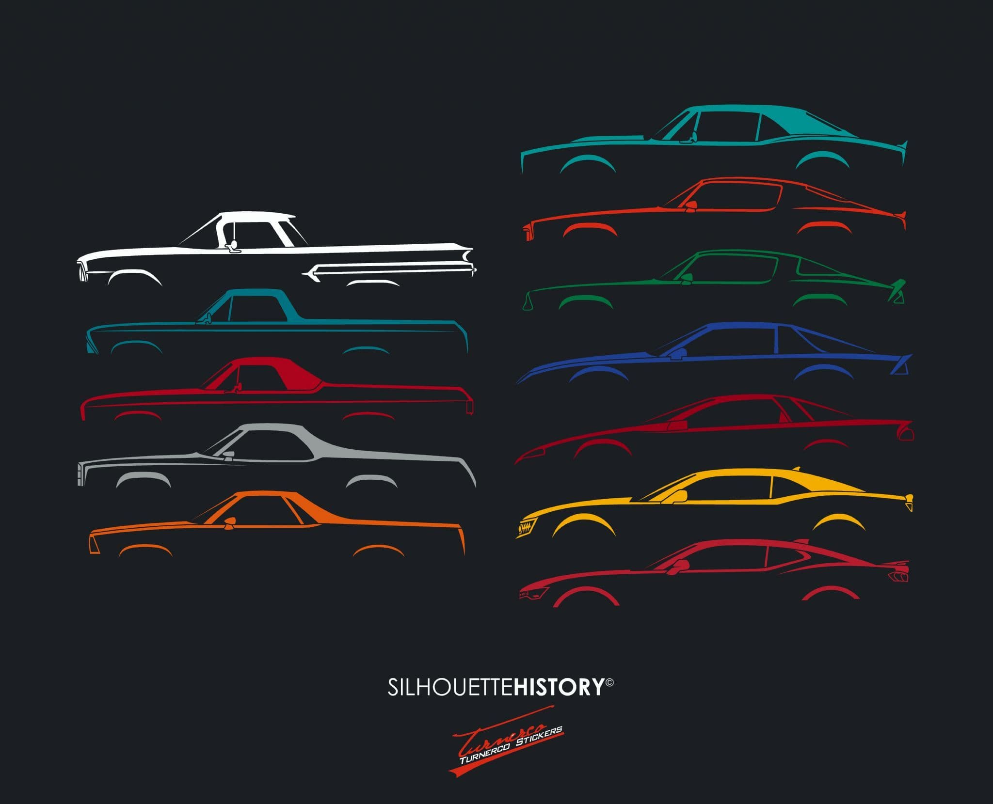 Large Custom car silhouette wall sticker for 1960 Chevrolet EL Camino