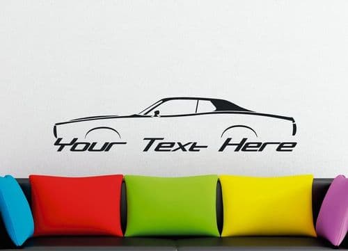Large Custom car silhouette wall sticker -for 1973-1974 Dodge Charger Rallye | classic muscle car