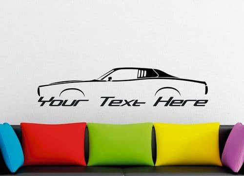 Large Custom car silhouette wall sticker -for 1973-1974 Dodge Charger SE | classic muscle car