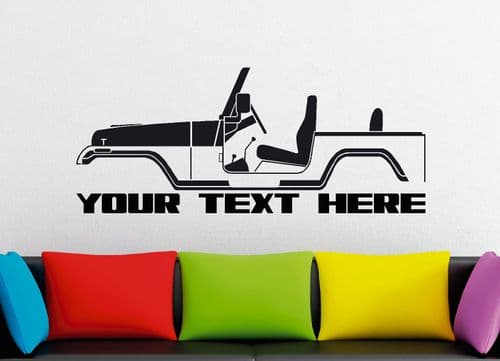 Large Custom car silhouette wall sticker - for 1987 Jeep Wrangler YJ classic