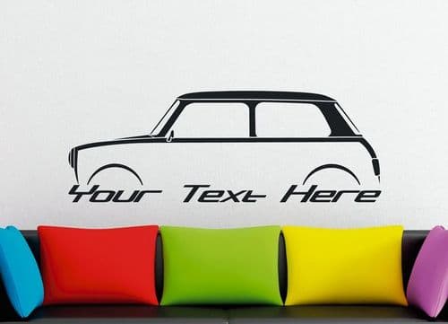 Large Custom car silhouette wall sticker - for Austin Mini Cooper, classic