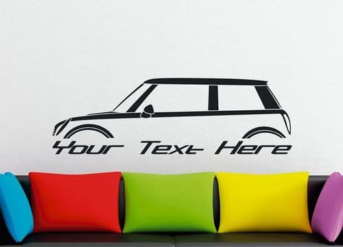 Large Custom car silhouette wall sticker - for BMW Mini Cooper hardtop ( R50 )