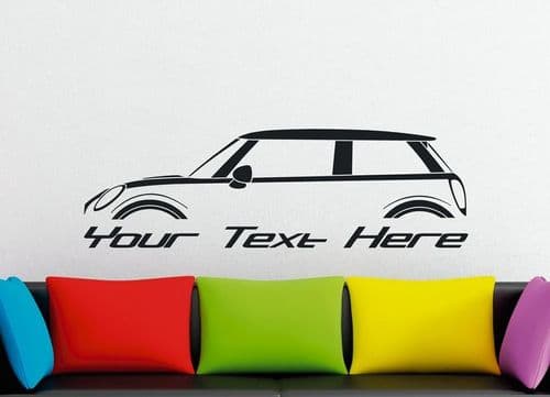 Large Custom car silhouette wall sticker - for BMW Mini Cooper S hardtop ( F56, 2013+ )