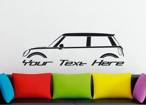 Large Custom car silhouette wall sticker - for BMW Mini Cooper S hardtop ( R56 )