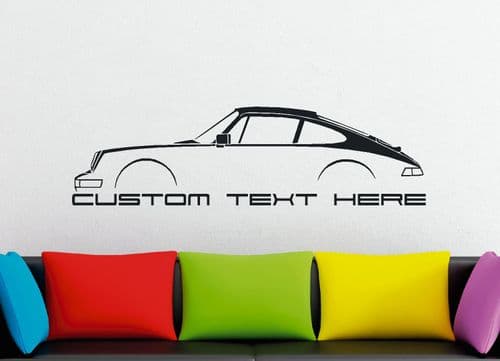 Large Custom car silhouette wall sticker - for Porsche 911 carrera ( 964 ) | Classic air cooled