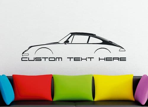 Large Custom car silhouette wall sticker - for Porsche 911 carrera ( 993 ) enthusiasts