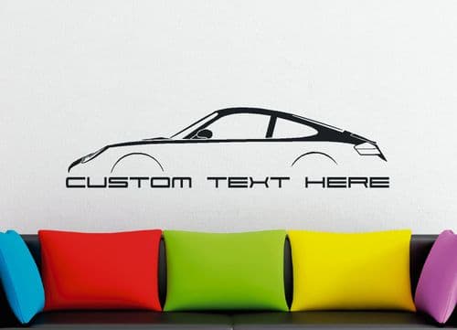 Large Custom car silhouette wall sticker - for Porsche 911 carrera ( 996 ) enthusiasts