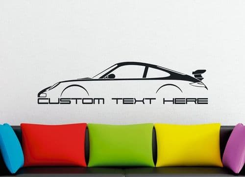 Large Custom car silhouette wall sticker - for Porsche 911 GT3 ( 997 )