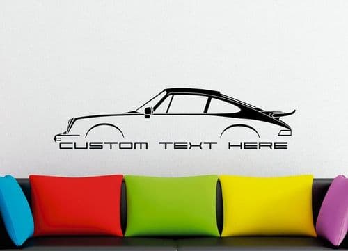 Large Custom car silhouette wall sticker - for Porsche 911 Turbo, 930 (1975–1977) classic