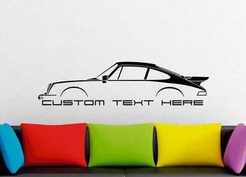 Large Custom car silhouette wall sticker - for Porsche 911 Turbo, 930 (1978–1989) classic