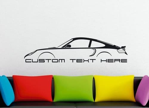 Large Custom car silhouette wall sticker - for Porsche 911 Turbo, 996 (2000–2005)