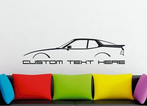 Large Custom car silhouette wall sticker - for Porsche 924 S | 2.5