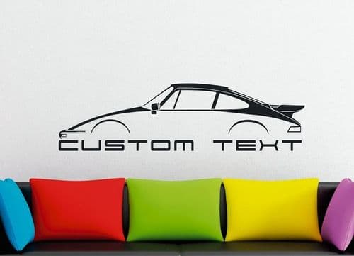 Large Custom car silhouette wall sticker - for Porsche 930 Turbo SLANT NOSE 911 | classic