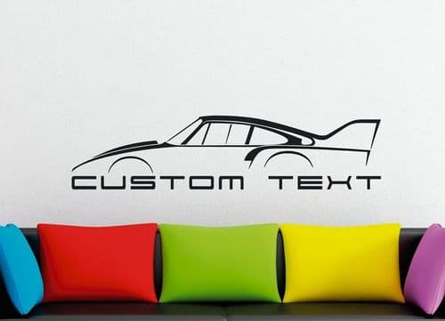 Large Custom car silhouette wall sticker - for Porsche 935 /77 2.0 SLANT NOSE 911 classic race car
