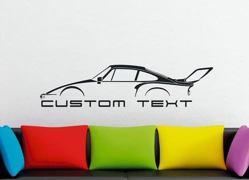 Large Custom car silhouette wall sticker - for Porsche 935 Turbo SLANT NOSE 911