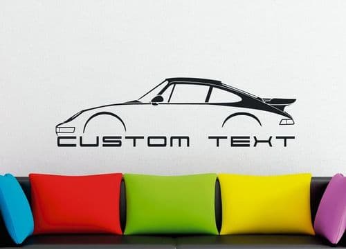 Large Custom car silhouette wall sticker - for Porsche 964 Turbo SLANT NOSE 911