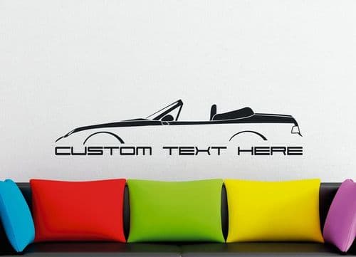 Large Custom car silhouette wall sticker - for Porsche 968 cabrio / convertible | classic