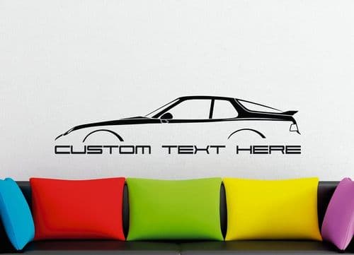 Large Custom car silhouette wall sticker - for Porsche 968 | classic