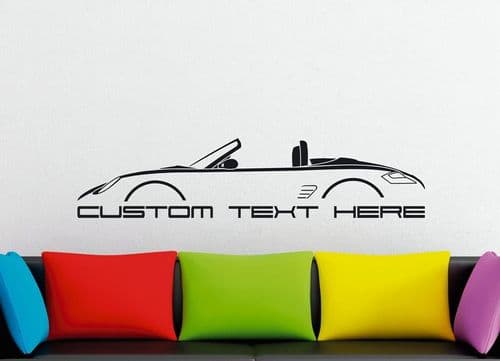 Large Custom car silhouette wall sticker - for Porsche Boxter 987
