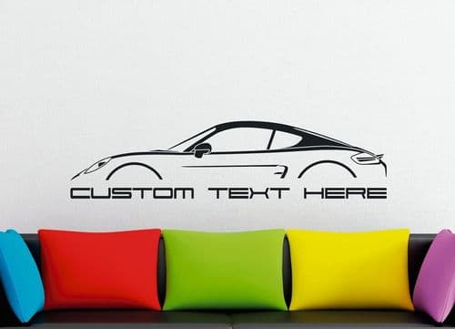 Large Custom car silhouette wall sticker - for Porsche Cayman Coupe (981)