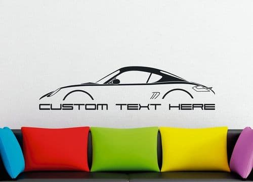 Large Custom car silhouette wall sticker - for Porsche Cayman Coupe (987)