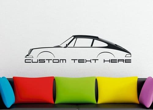 Large Custom car silhouette wall sticker - for Porsche Classic 911 / 912 (1964-1973)
