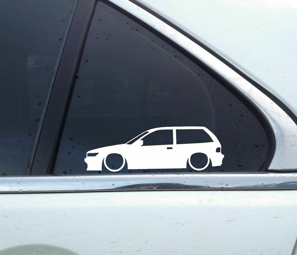 Lowered car silhouette stickers for Mitsubishi Mirage / Colt 3rd gen