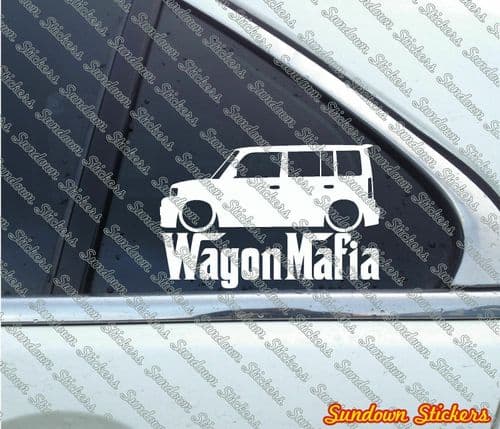 Lowered WAGON MAFIA sticker - for Scion xB (2004-2007 1st gen) W234