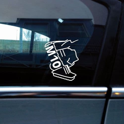 M10 engine silhouette sticker -for classic BMW 1602 , 2002 / E21 316 / E30 318 / e12 , E28 518